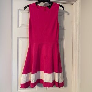 AQUA Women’s Color Block Size Medium Pink And White Sleeveless Dress